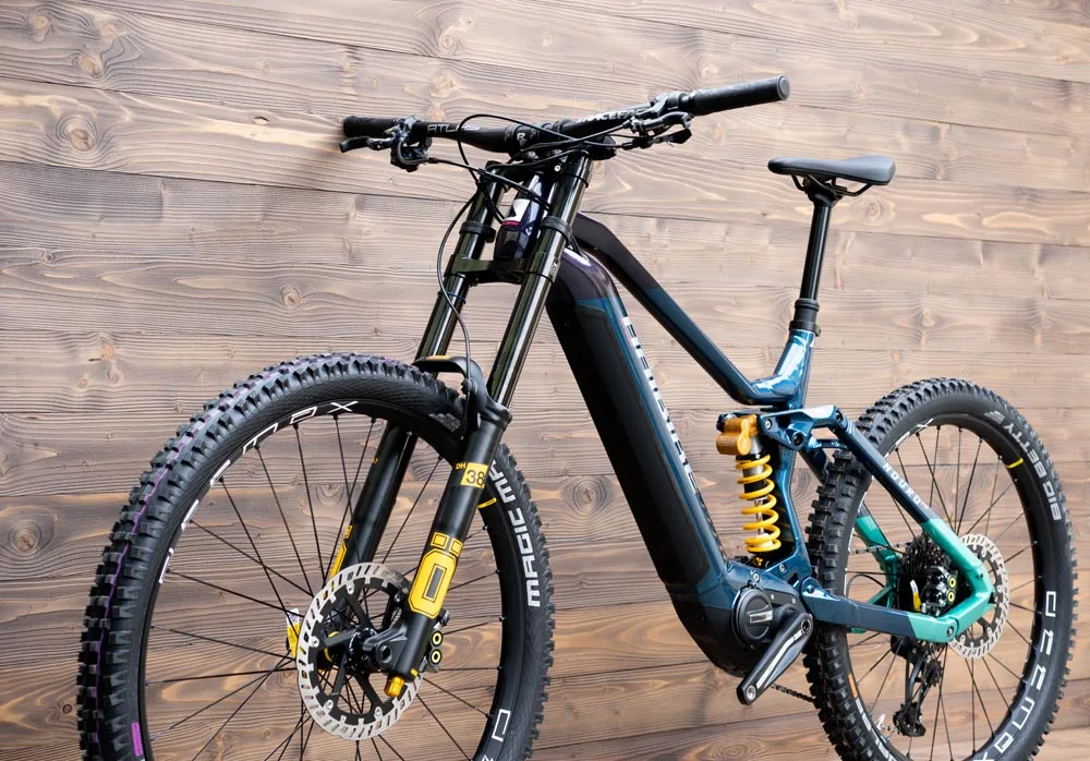 Bicicleta electrica e-bike Haibike NDURO 8 Freeride i720Wh 12-G GX Eagle albastru pink titan M - imagine 5