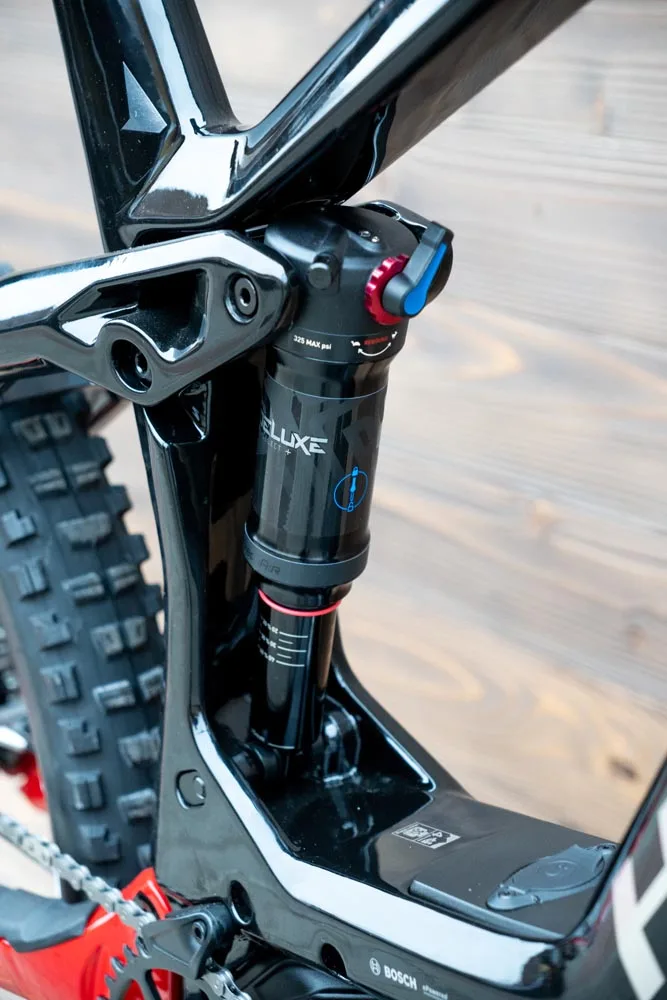e-bike Haibike AllMtn CF SE i750Wh 12-G X01 AXS Eagle L gloss black grey red chrome - imagine 10