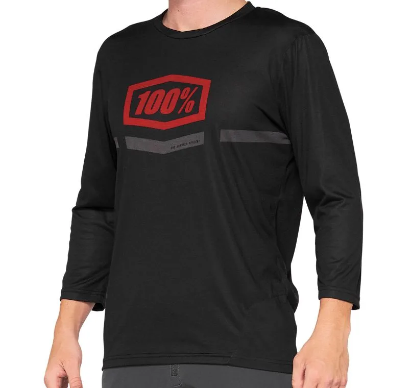 Tricou 100Percent Airmatic Enduro/Trail negru/rosu M