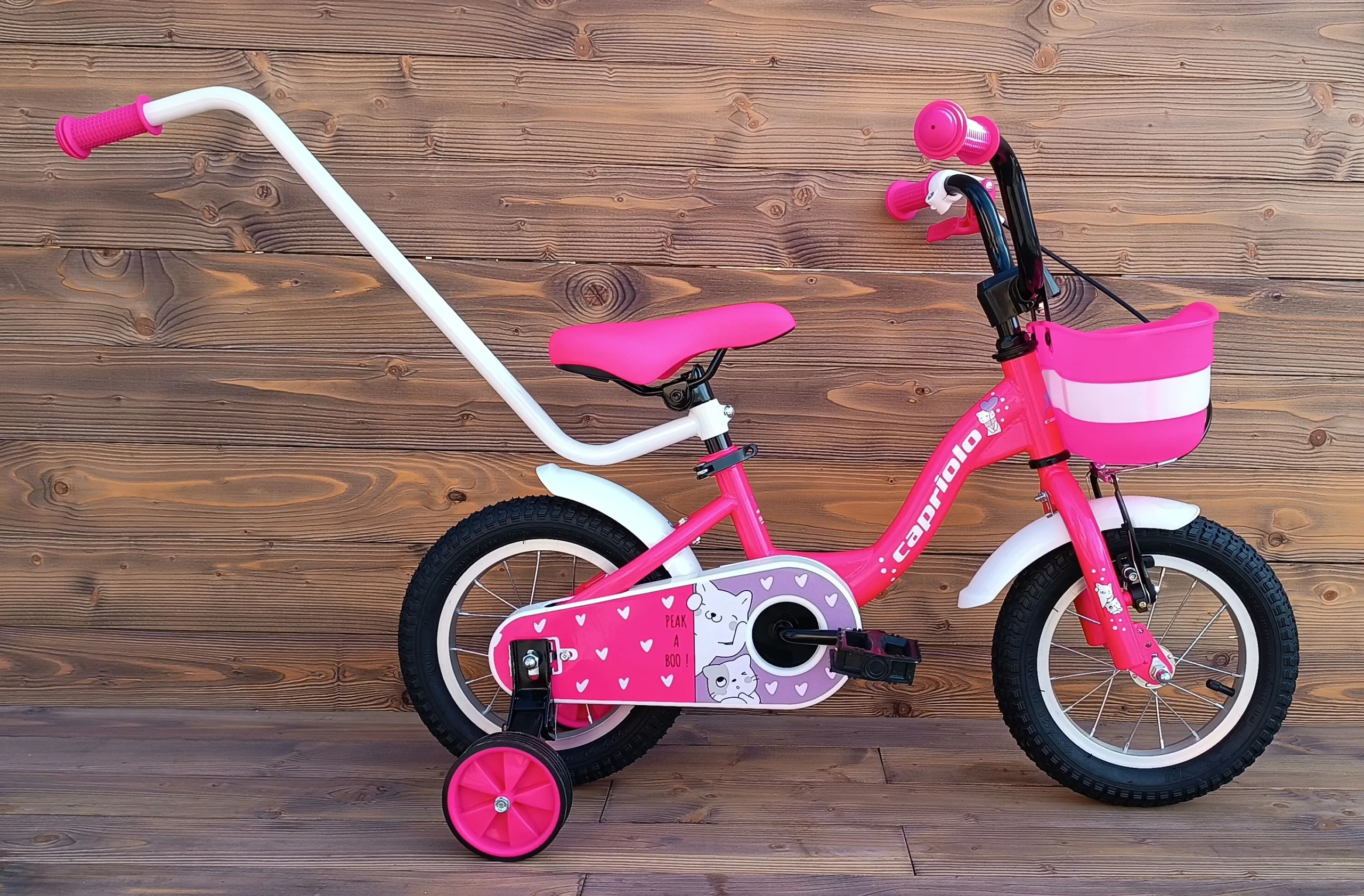 Bicicleta copii 12 Capriolo Viola pink alb - imagine 2