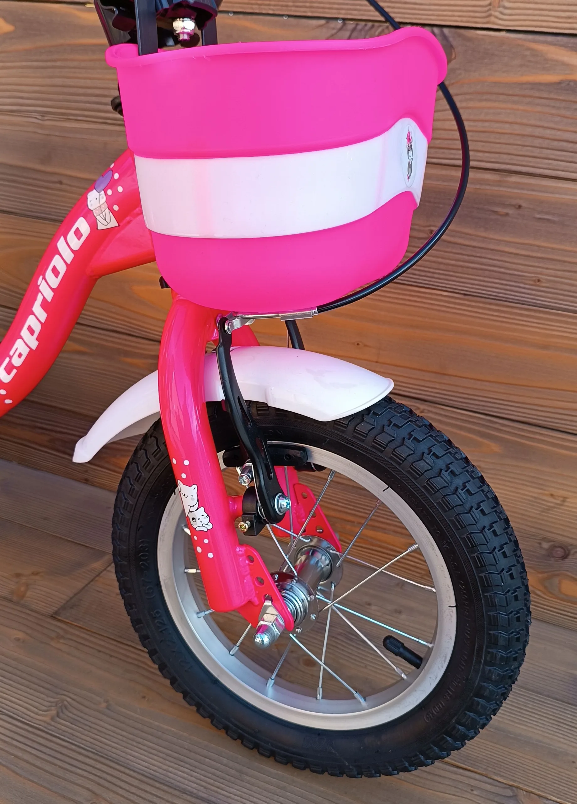 Bicicleta copii 12 Capriolo Viola pink alb - imagine 4