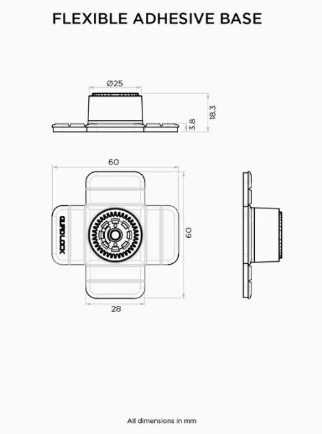 Quad Lock 360 baza adeziva flexibila cu distantier 10mm - imagine 4