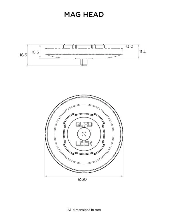 Quad Lock MAG cap, head - imagine 5