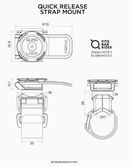 Quad Lock suport curea cu eliberare rapida - imagine 5