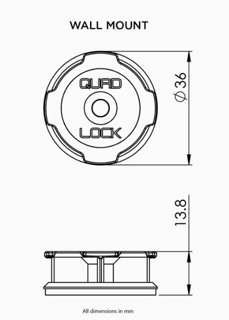 Quad Lock 2 bucati Adhesive 3M Wall Mounts - imagine 6