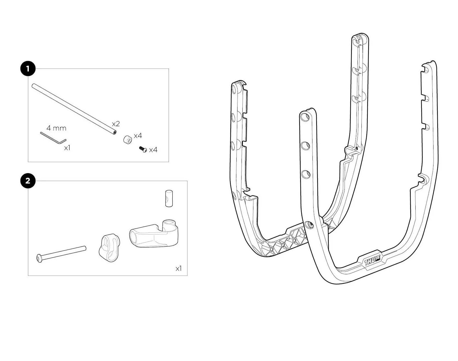 Suport geanta de bagaje Thule Tour Rack InLock pentru portbagaj negru - imagine 5