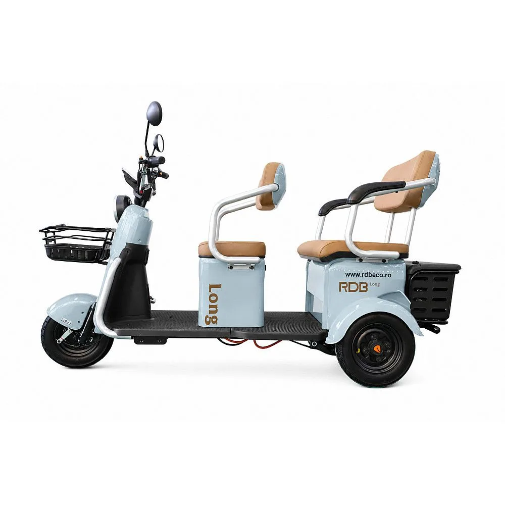 Triciclu electric RDB LONG albastru 2000W, fara permis - imagine 2