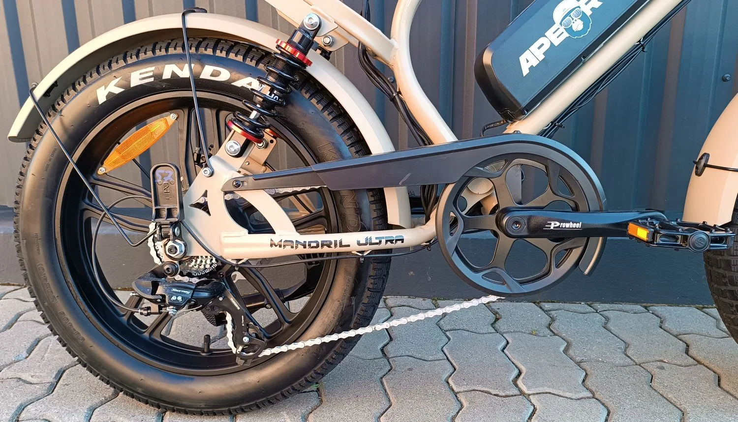 Bicicleta electrica, e-bike APE RYDER Mandril Ultra 250W, 48V / 15Ah, bej, fara permis - imagine 8
