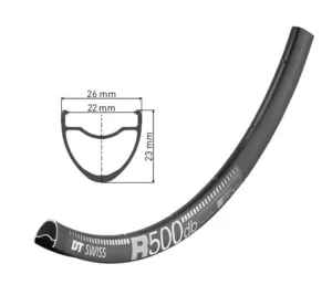 Janta DT Swiss R 500 DB 28 negru 32 gauri 622-22, VH 6.5mm RDR050CDPN32SA5757